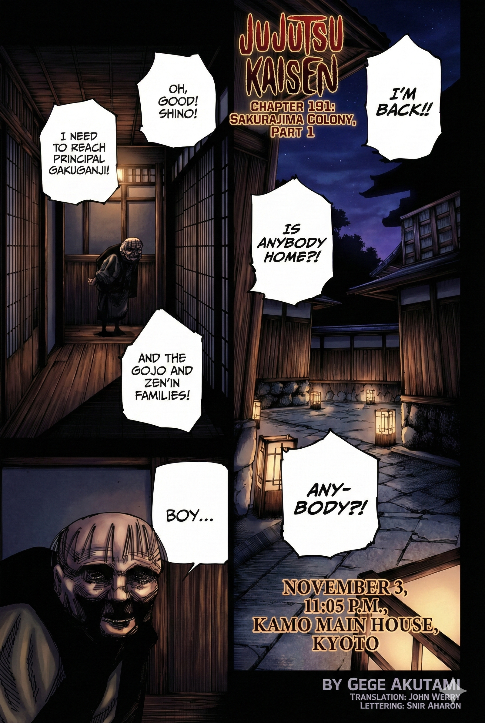 Jujutsu Kaisen Chapter 191 Page 1 - Colored Manga Panel